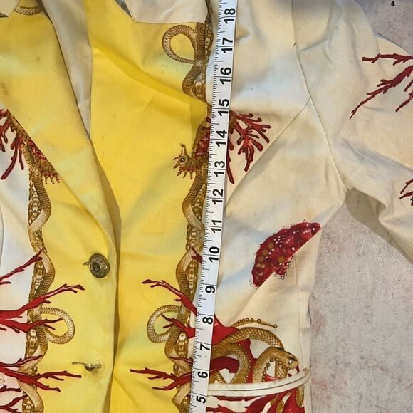 SFARZO ITALIAN LUXURY chains leaf’s elegant dress suit coat FLORAL BLAZER JACKET - Picture 11 of 13